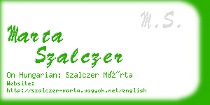 marta szalczer business card